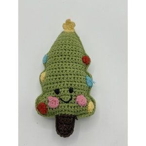 PEBBLE Christmas Tree Rattle Crocheted Multicolor No tag Toy Stuffed‎ Animal